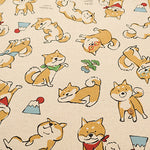 C/L Canvas Print Fabric -  Doodle Animal Shiba JAPAN - nomura tailor