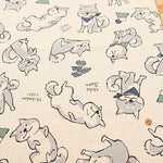 C/L Canvas Print Fabric -  Doodle Animal Shiba JAPAN - nomura tailor