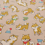 C/L Canvas Print Fabric -  Doodle Animal Shiba JAPAN - nomura tailor