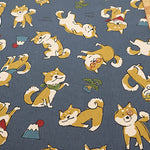 C/L Canvas Print Fabric -  Doodle Animal Shiba JAPAN - nomura tailor
