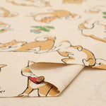 C/L Canvas Print Fabric -  Doodle Animal Shiba JAPAN - nomura tailor