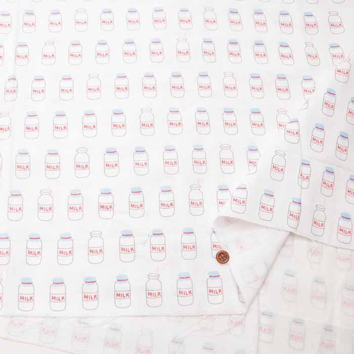 Cotton double gauze printed fabric Milk - nomura tailor