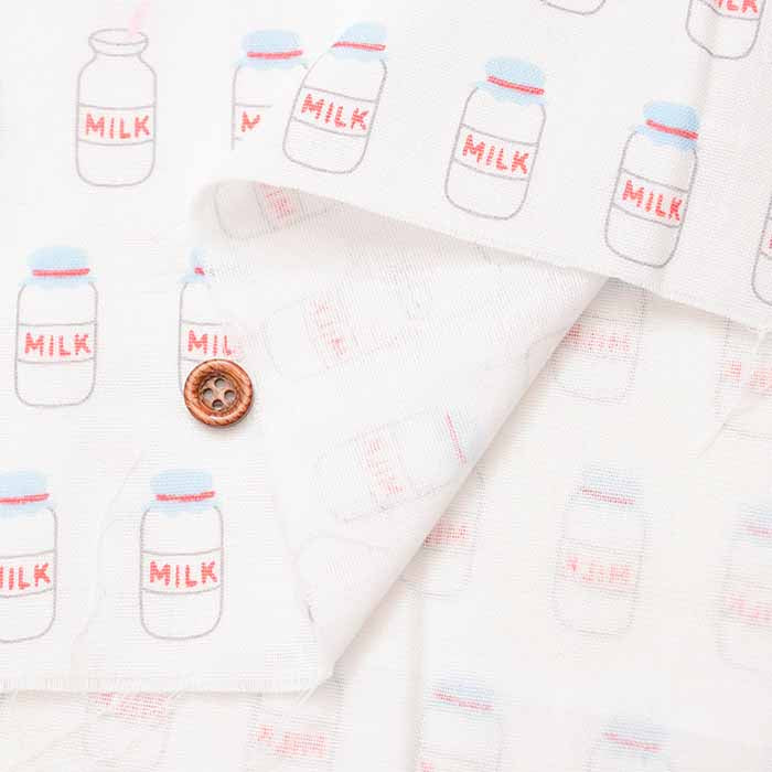 Cotton double gauze printed fabric Milk - nomura tailor