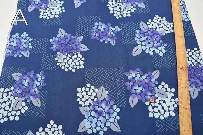 Cotton sheeting printed fabric Hydrangea - nomura tailor