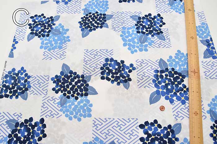 Cotton sheeting printed fabric Hydrangea - nomura tailor