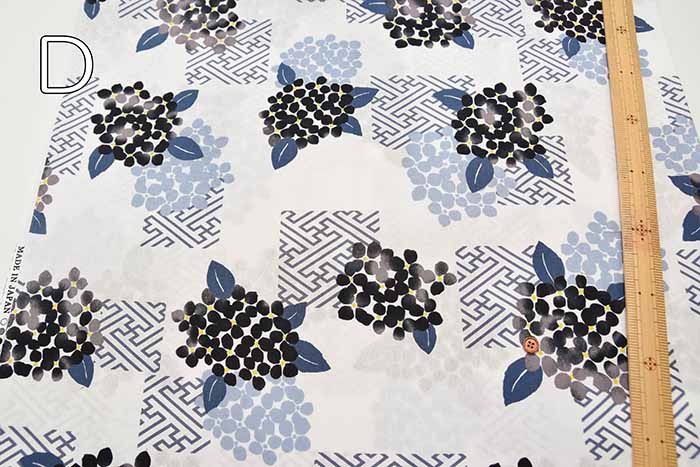 Cotton sheeting printed fabric Hydrangea - nomura tailor