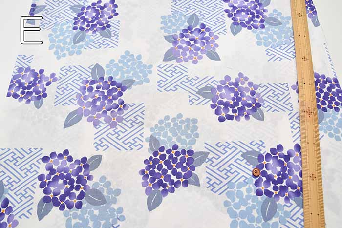 Cotton sheeting printed fabric Hydrangea - nomura tailor