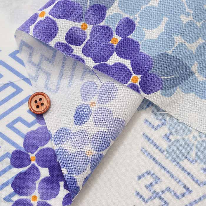 Cotton sheeting printed fabric Hydrangea - nomura tailor