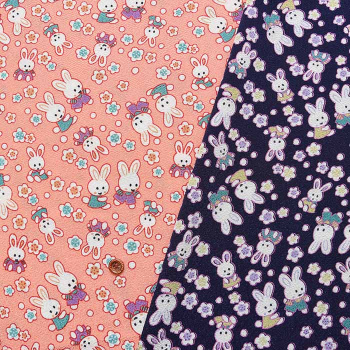 Polyester chirimeprint fabric rabbit - nomura tailor