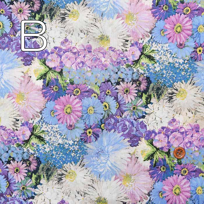 Cotton 60 loan print fabric flower flower 3 - nomura tailor