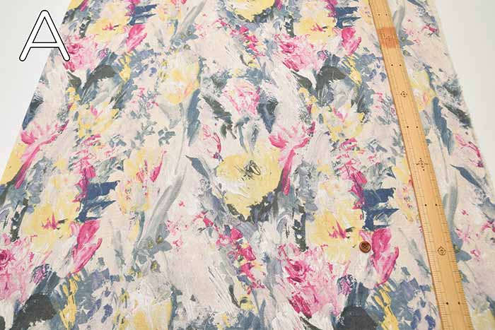 C/L Sheeting Print Fabric Oil Painting Flower - nomura tailor