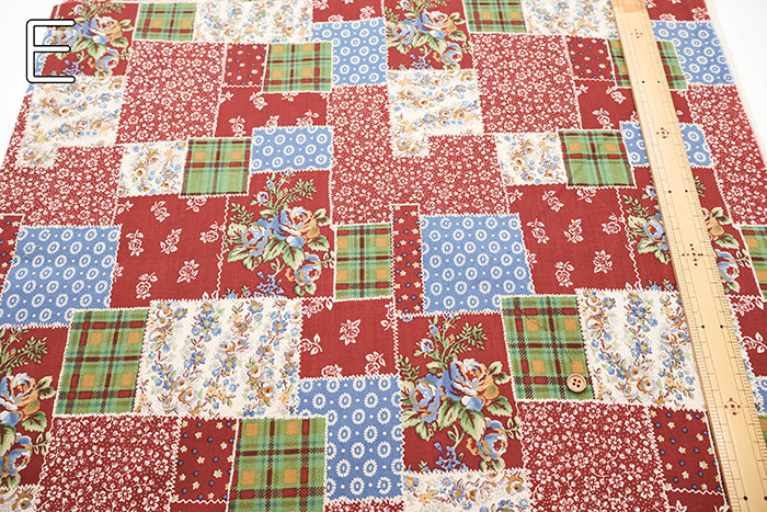Cotton Shirting Fabric - Flower Patchwork - nomura tailor