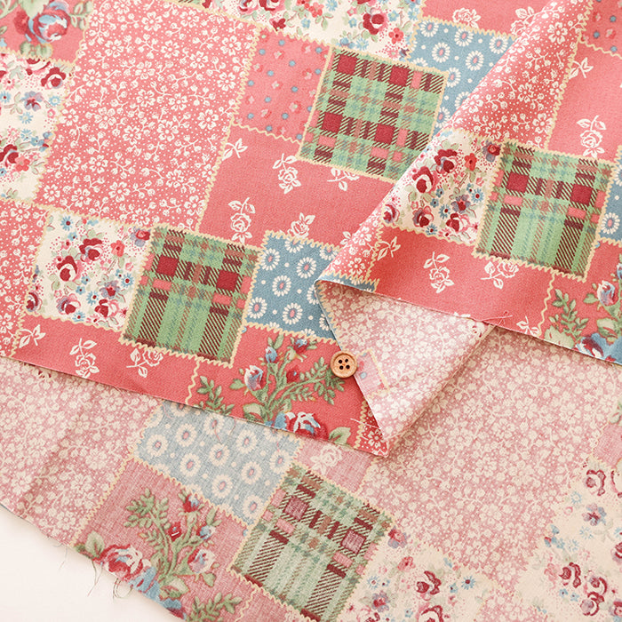 Cotton Shirting Fabric - Flower Patchwork - nomura tailor