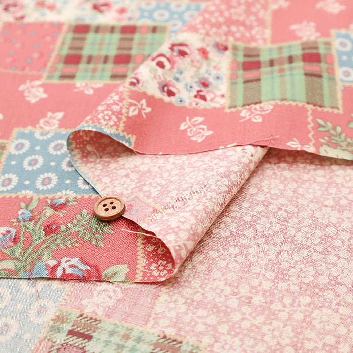 Cotton Shirting Fabric - Flower Patchwork - nomura tailor
