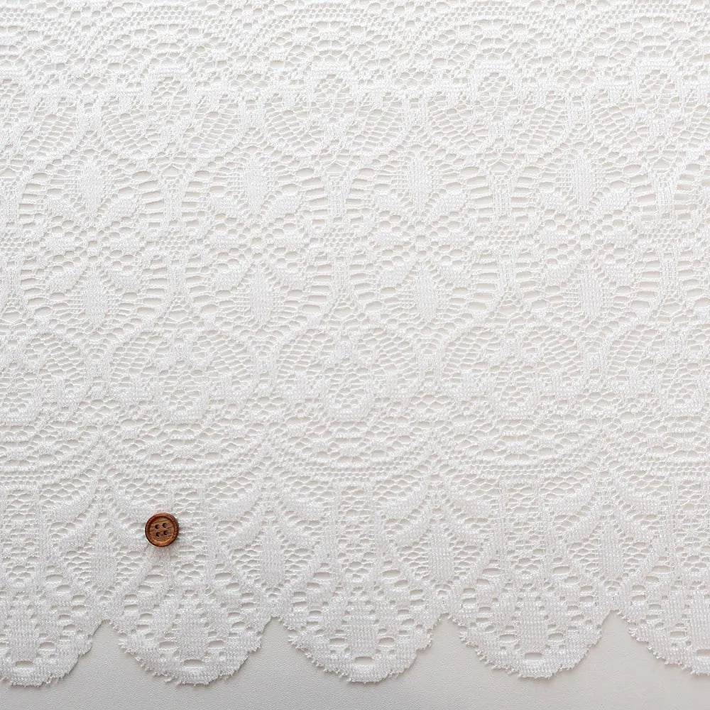 Polyester Café Curtain Fabric - Floral Lace Approx. 75cm length - nomura tailor