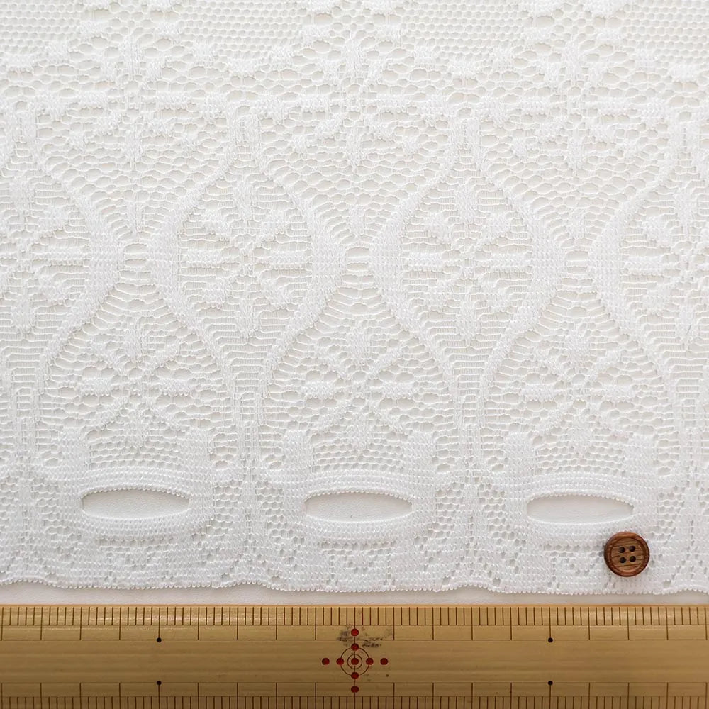 Polyester Café Curtain Fabric - Floral Lace Approx. 75cm length - nomura tailor