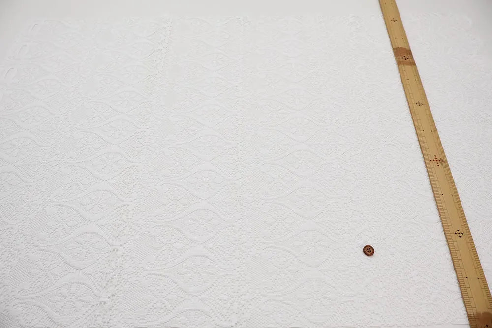 Polyester Café Curtain Fabric - Floral Lace Approx. 75cm length - nomura tailor
