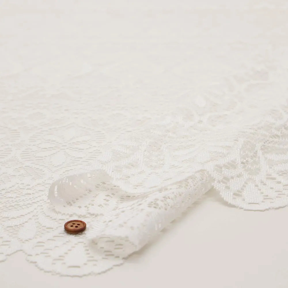 Polyester Café Curtain Fabric - Floral Lace Approx. 75cm length - nomura tailor