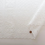 Polyester Café Curtain Fabric - Flower Tile Approx. 50cm length - nomura tailor