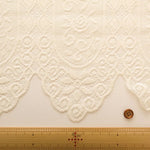 Polyester Café Curtain Fabric - Striped Flower Approx. 75cm length - nomura tailor