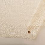 Polyester Café Curtain Fabric - Striped Flower Approx. 75cm length - nomura tailor