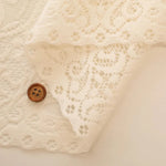 Polyester Café Curtain Fabric - Striped Flower Approx. 75cm length - nomura tailor