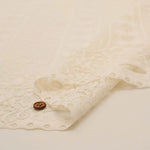 Polyester Café Curtain Fabric - Striped Flower Approx. 75cm length - nomura tailor