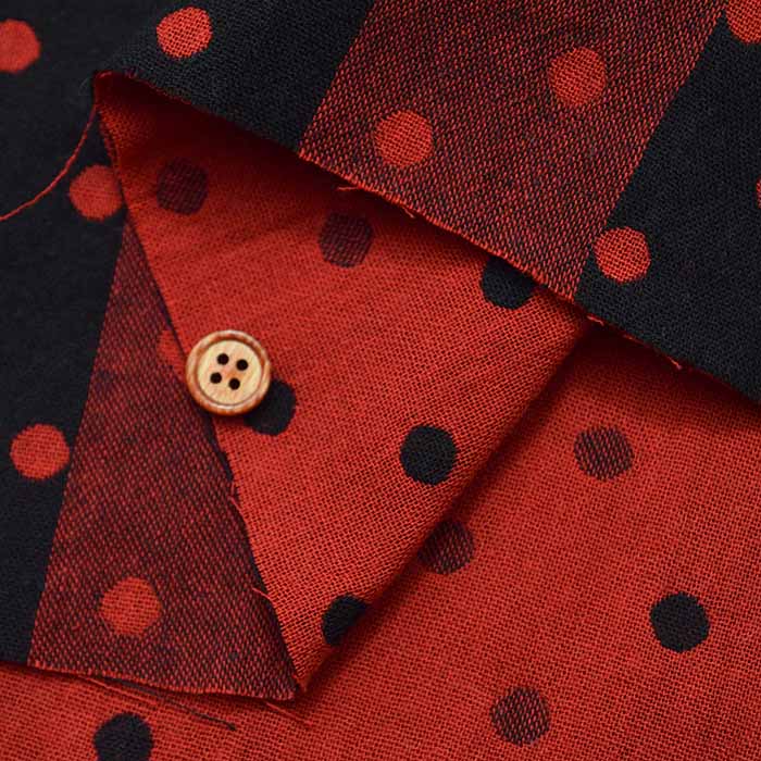 Cotton yarn-dyed double gauze fabric Dots & Stripes - nomura tailor