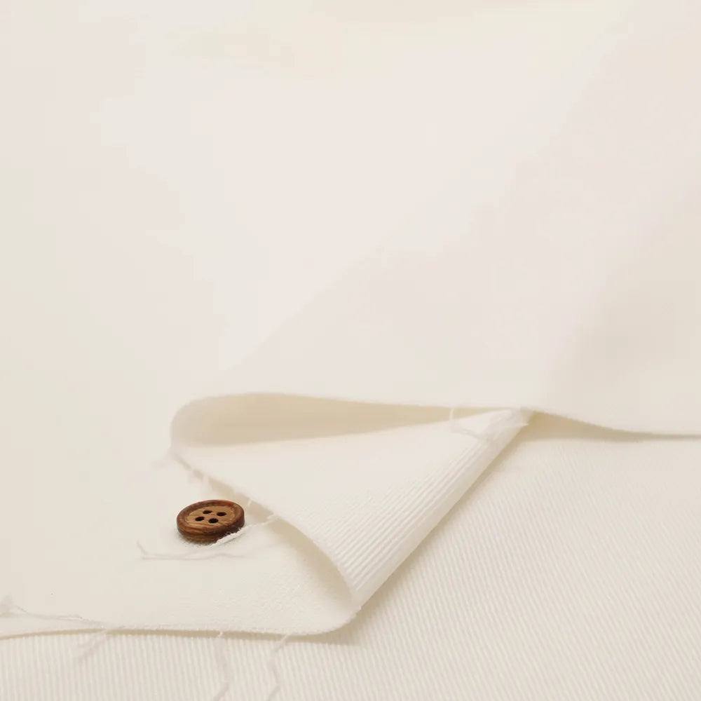 Cotton Stretch White Denim Fabric - Plain - nomura tailor