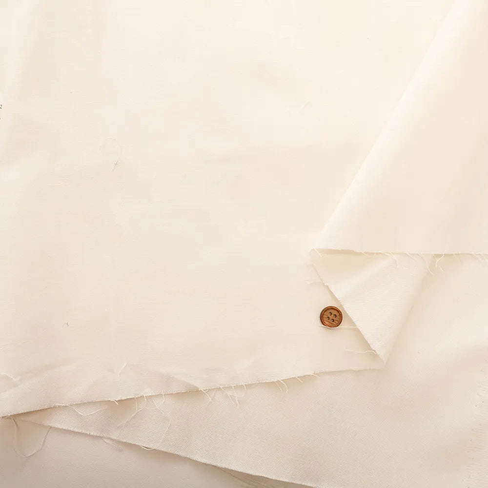 Linen Blend 9oz Stretch White Denim Fabric - Plain - nomura tailor