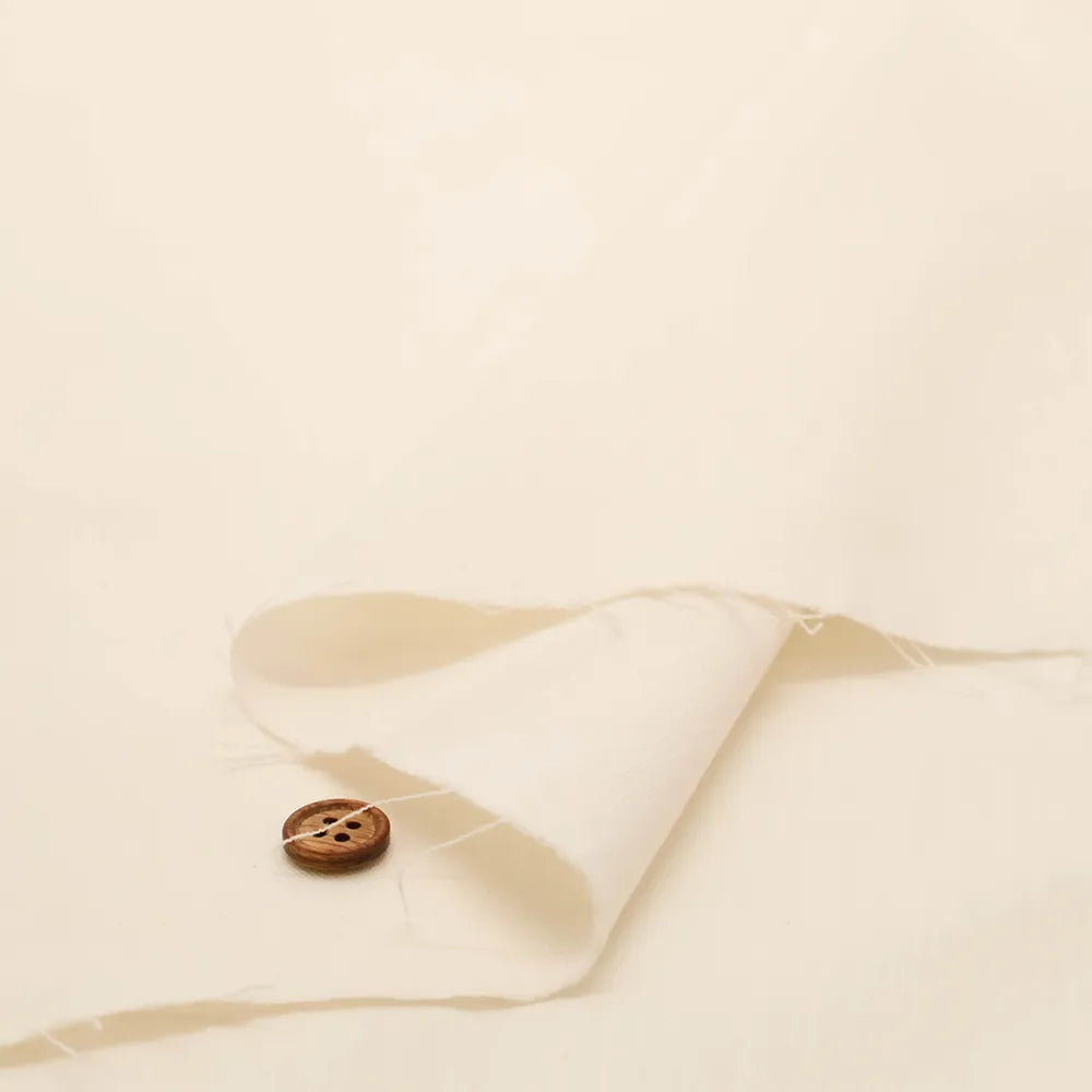 Linen Blend 9oz Stretch White Denim Fabric - Plain - nomura tailor