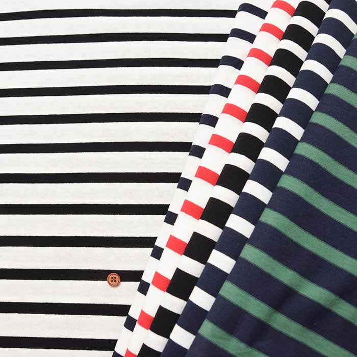 Cotton jersey knitted fabric Border - nomura tailor