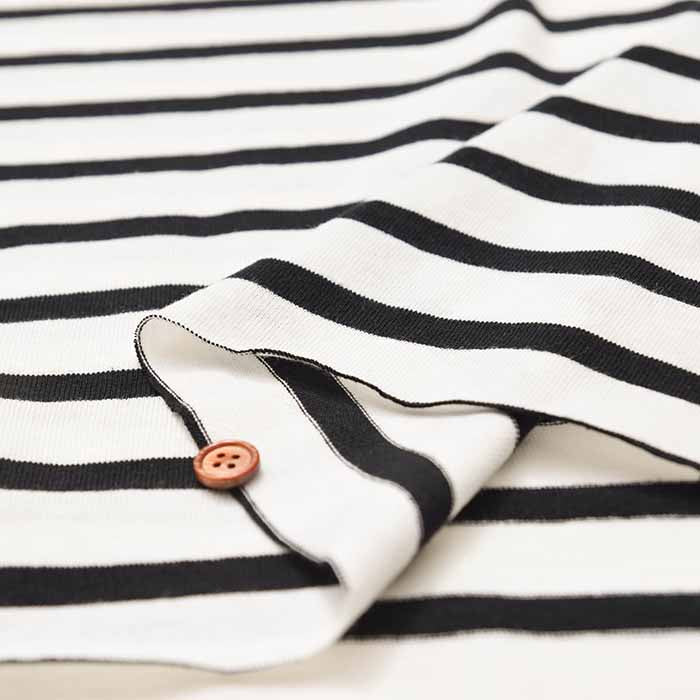 Cotton jersey knitted fabric Border - nomura tailor