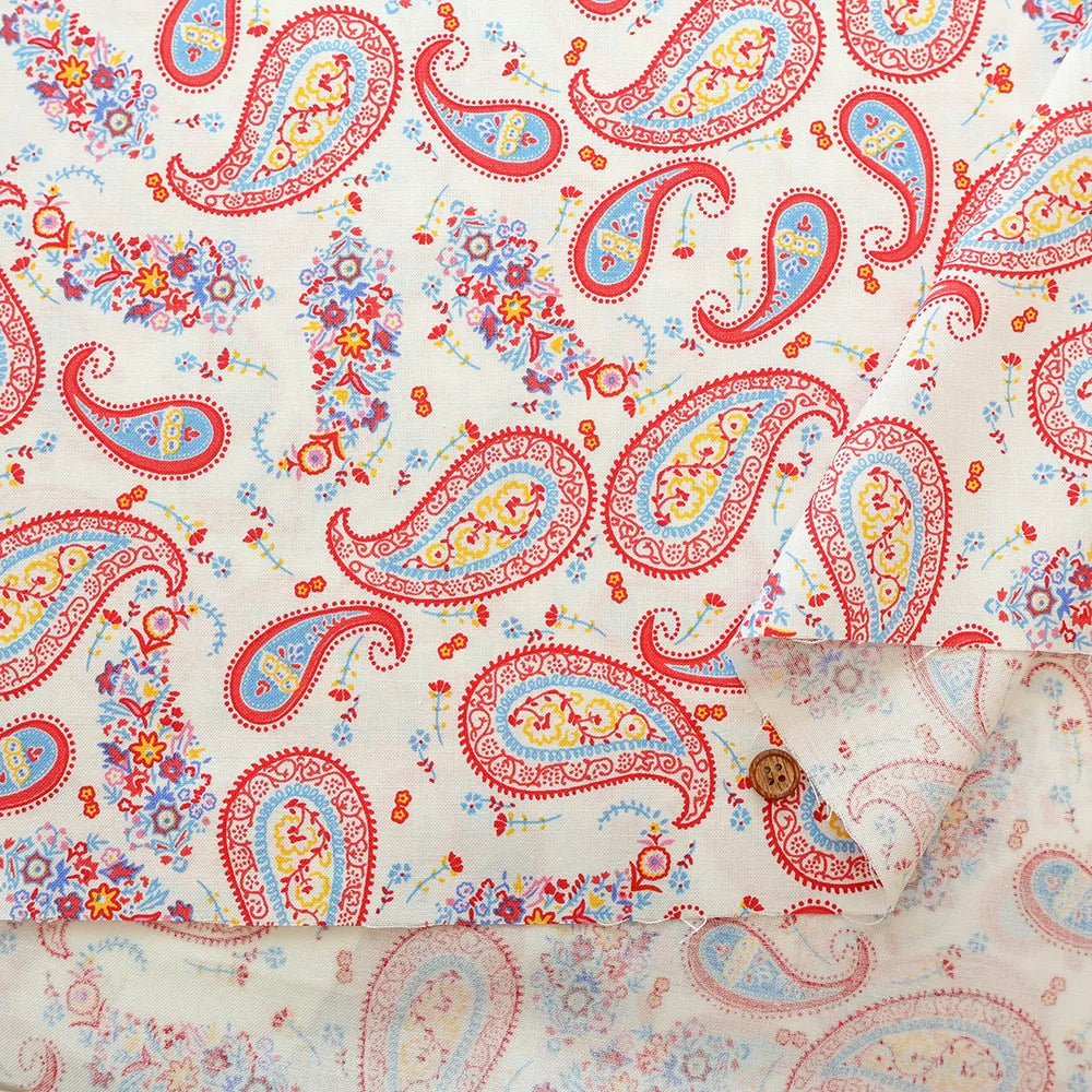 USA Cotton Sheeting Printed Fabric - Paisley - nomura tailor