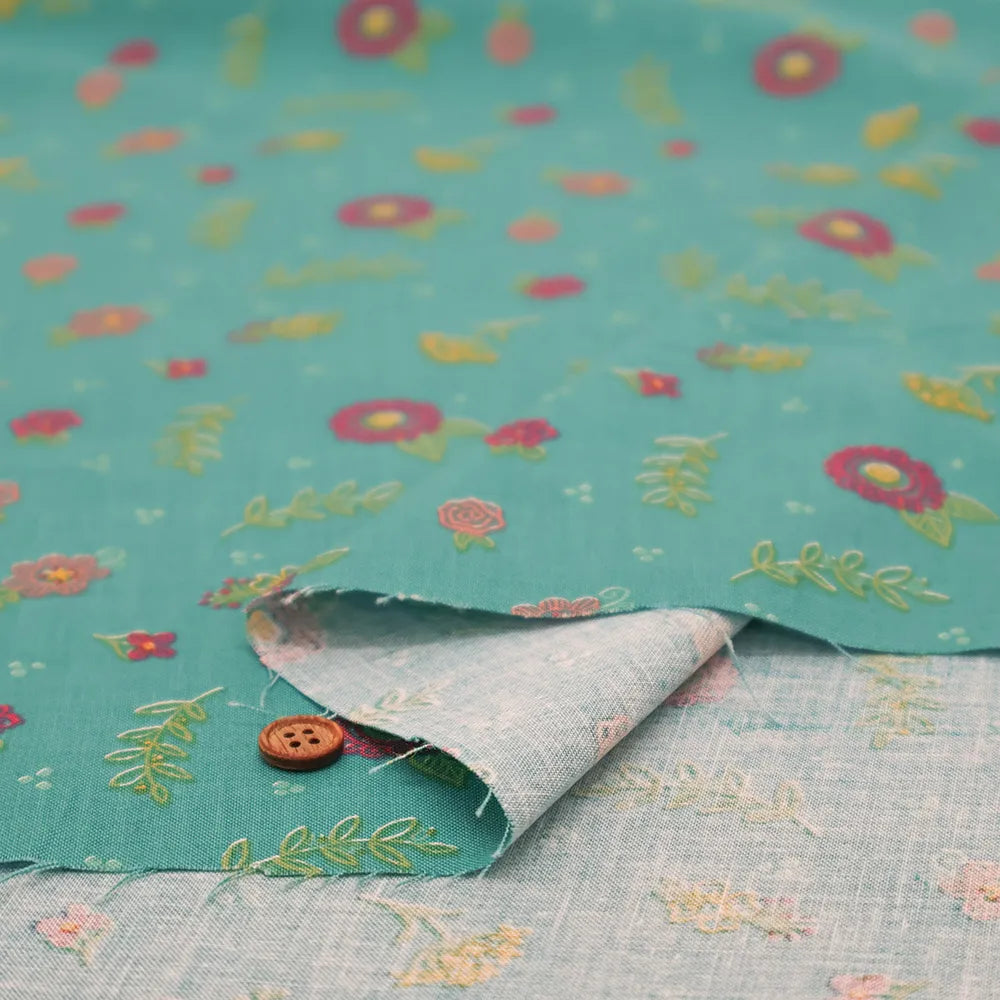 USA Cotton Sheeting Printed Fabric - Flowers - nomura tailor