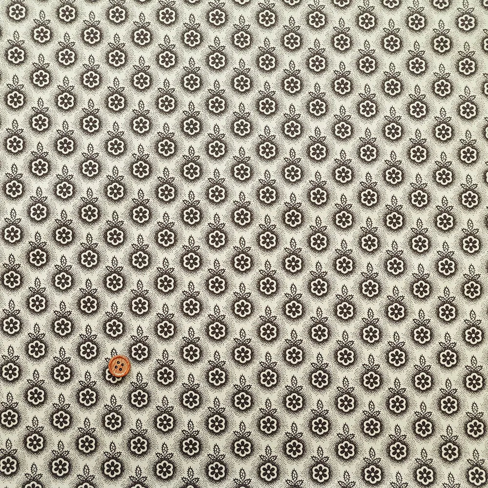 USA Cotton Sheeting Printed Fabric - Monotone Flowers - nomura tailor