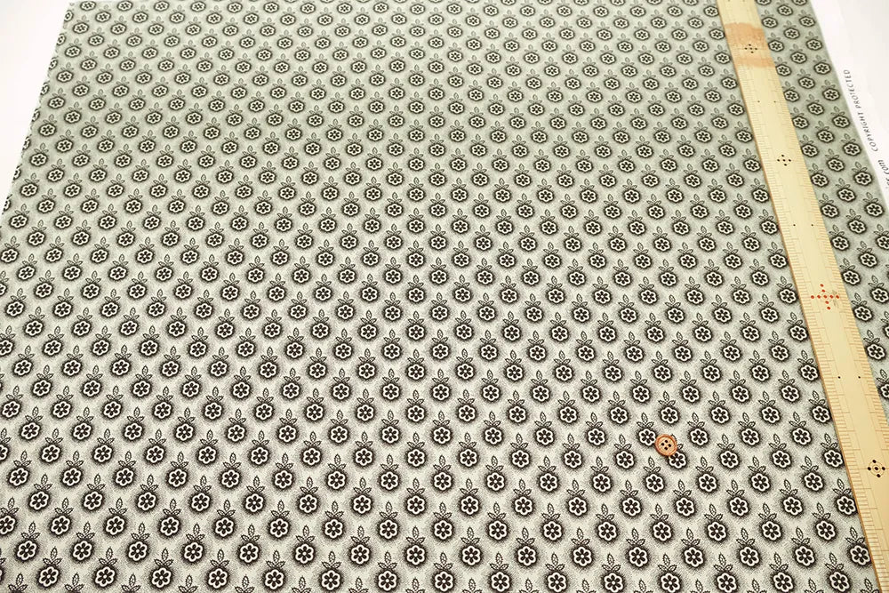 USA Cotton Sheeting Printed Fabric - Monotone Flowers - nomura tailor