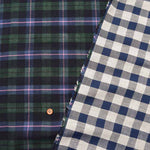 Cotton yarn-dyed double gauze fabric Reversible Check 1 - nomura tailor