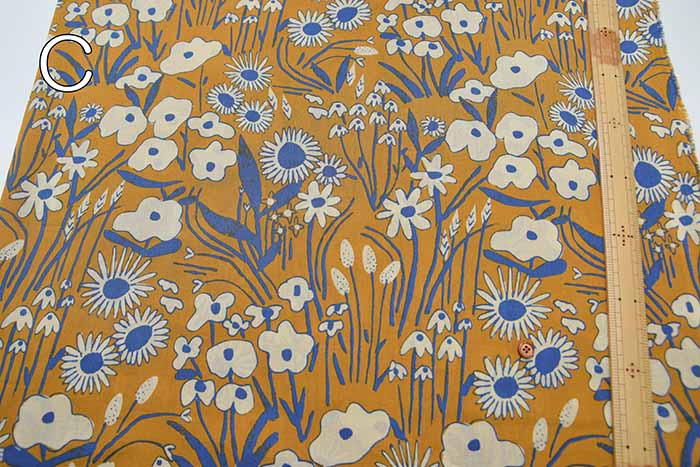 Cotton 60 Loan Printed Fabric Sketch Flower - nomura tailor