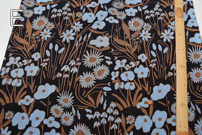 Cotton 60 Loan Printed Fabric Sketch Flower - nomura tailor