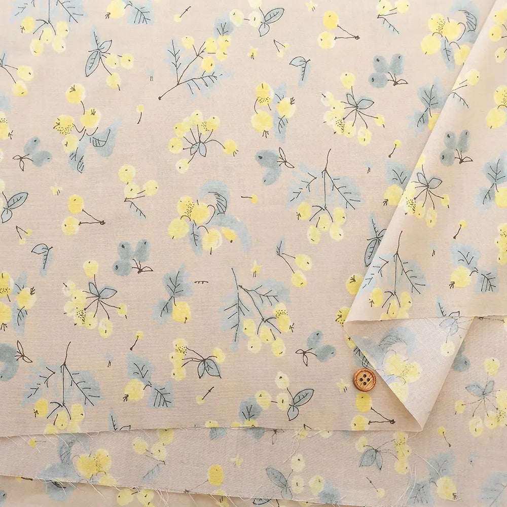 60"Cotton Lawn Printed Fabric - Flowers - nomura tailor