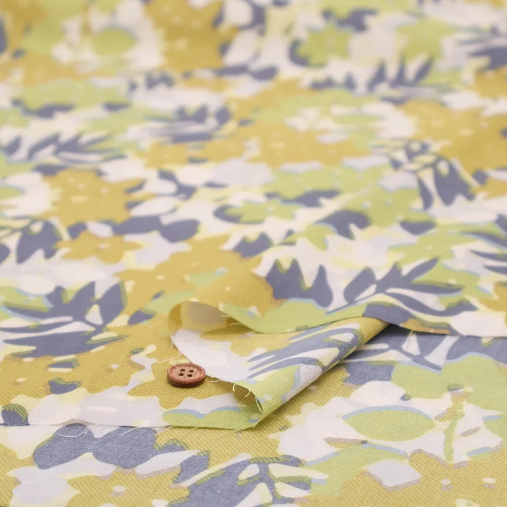 60"Cotton Lawn Printed Fabric - Silhouette Flower - nomura tailor