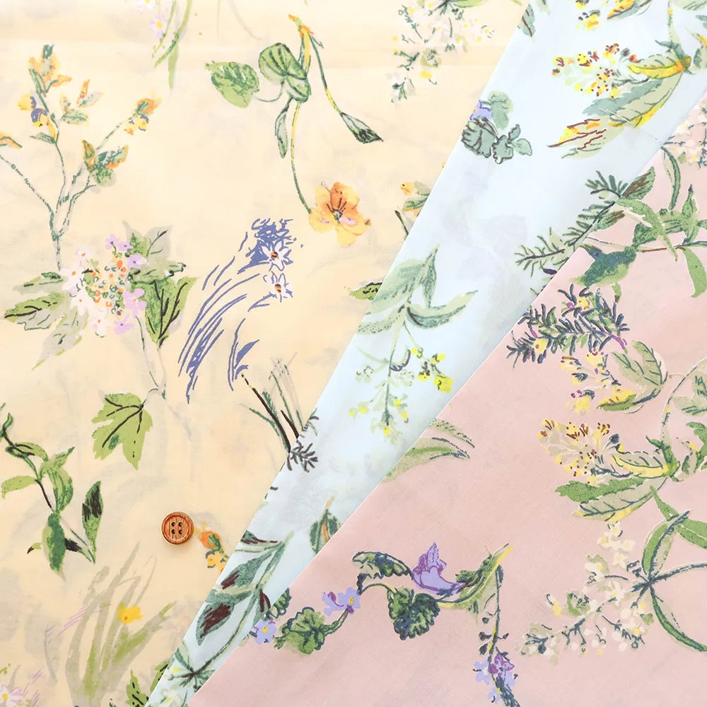 Cotton 80/240 Thread Count Lawn Printed Fabric - Botanical - nomura tailor