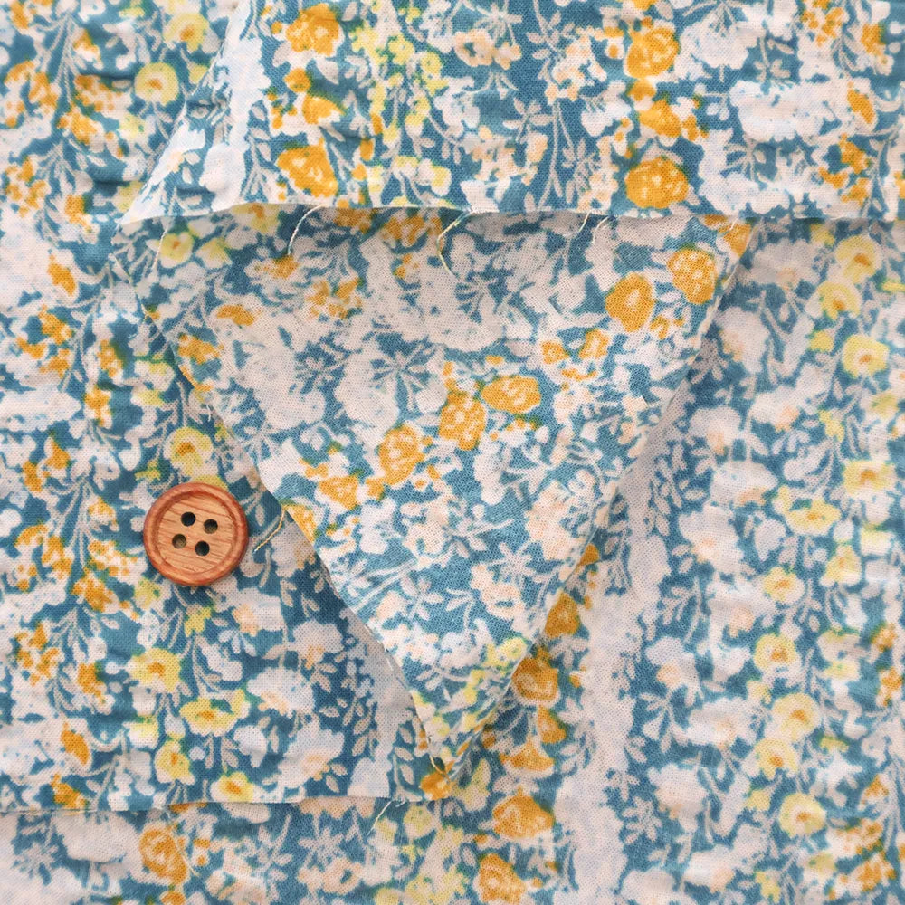 Cotton 60 Lawn  Ripple-printed Fabric - - Floral Stripe - nomura tailor