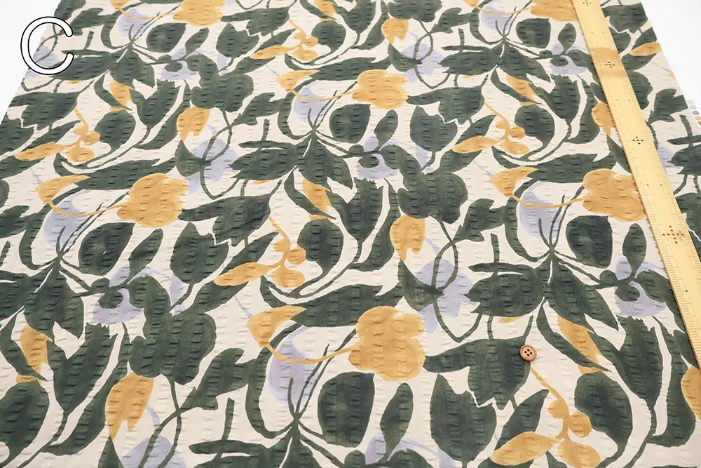 Cotton 60 Lawn  Ripple-printed Fabric - - Botanical Flowers - nomura tailor