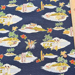 Cotton Ripple Printed Fabric Hawaii - nomura tailor