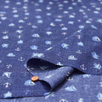 Cotton Ripple Printed Fabric Anchor & Yocht - nomura tailor