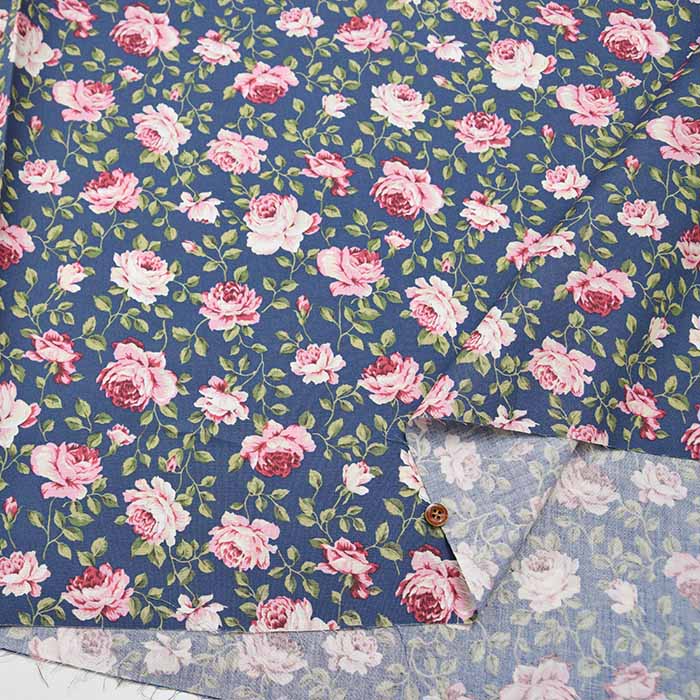 Cotton Scare Printed Fabric Rose - nomura tailor