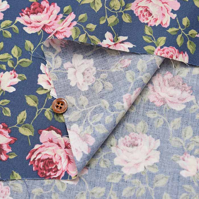 Cotton Scare Printed Fabric Rose - nomura tailor