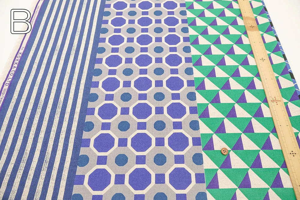 C/L Canvas Printed Fabric echino repe - nomura tailor